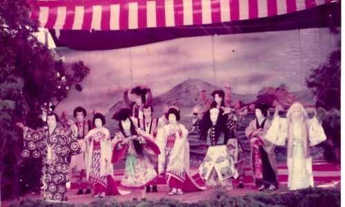 昭和50年船踊り「大江山術比べ」勢揃いの写真